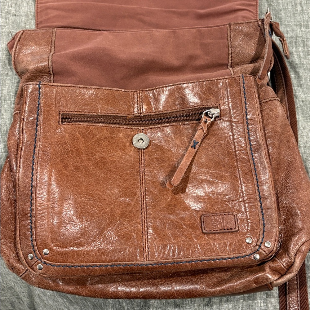 The Sak Ventura Brown Leather Convertible Backpack Crossbody Shoulder Bag - Picture 3 of 8